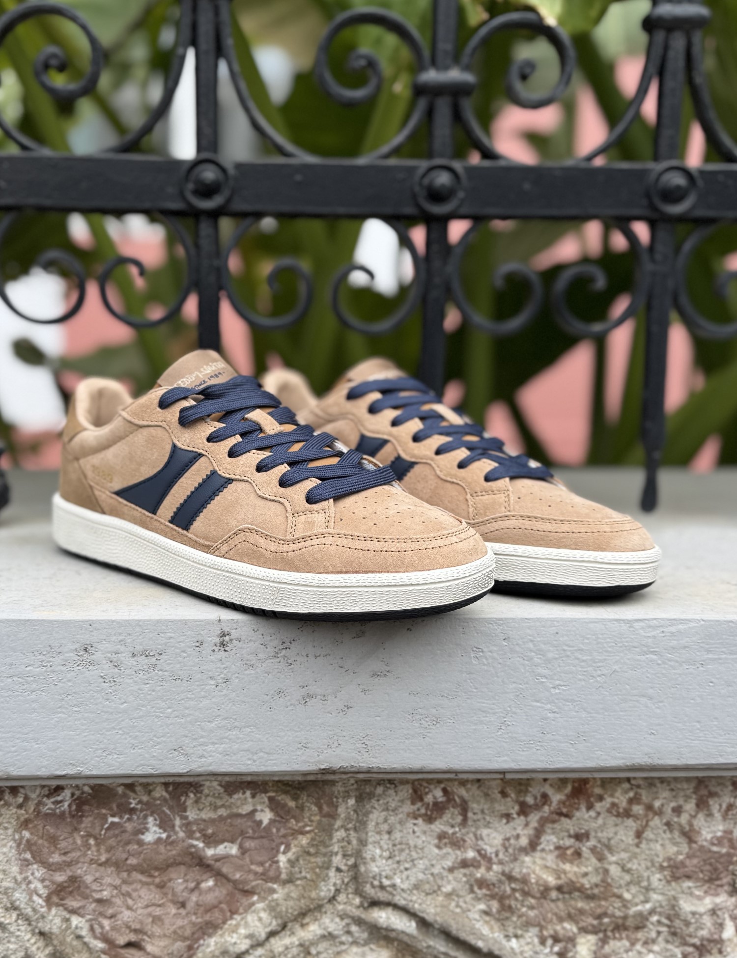 Teddy Smith ανδρικά κάμελ sneakers με μπλε λεπτομέρειες 120595 - Teddy Smith - 